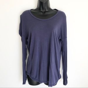 CLU Round Neck Detail Silk Sheer Top Shirt S